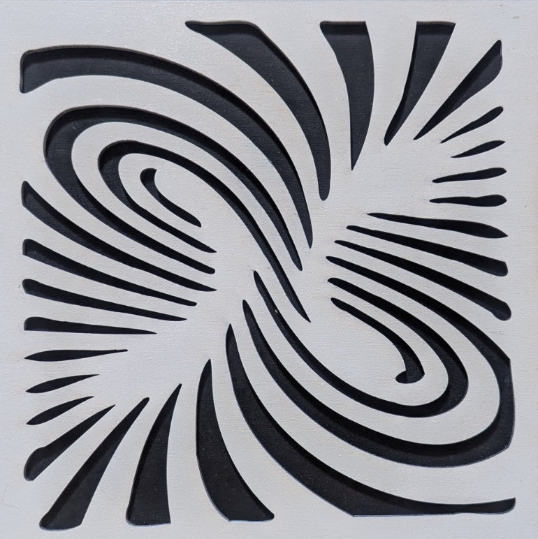 modern white on black wall art 2