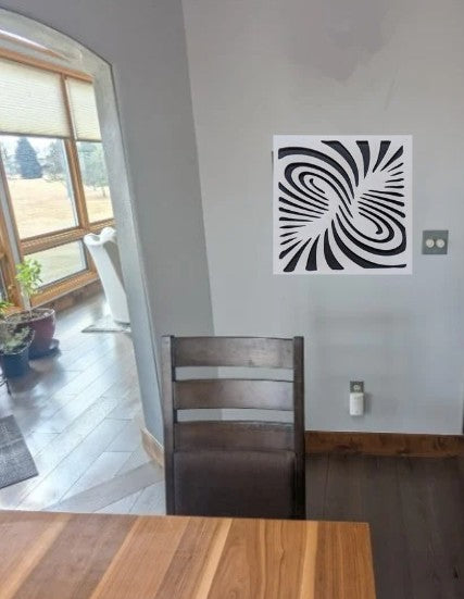 modern white on black wall art 2