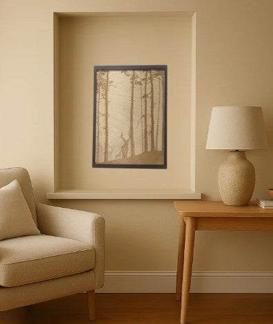 framed deer in the forest